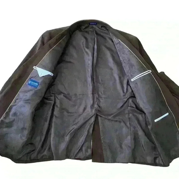 Stafford Sport Coat Mens 48R Corduroy Elbow Patch Brown Blazer Essentials Jacket - Picture 6 of 12